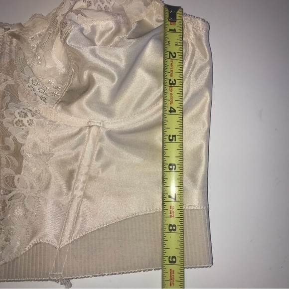 Vintage Va Bien Bustier Lace Underwire Bra Boned Corset Size 38C Beige - Picture 8 of 8
